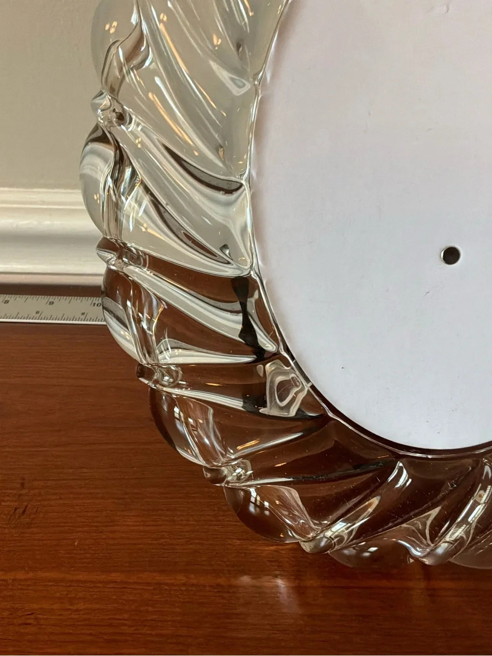 Mikasa Peppermint Clear Swirl Glass Decorative Oval Mirror